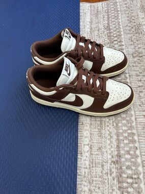 Brown and white Nike dunks